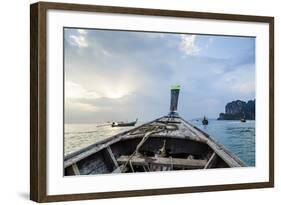 Longtail Boat, Railay Beach, Krabi, Thailand, Southeast Asia, Asia-Yadid Levy-Framed Photographic Print