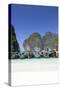 Longtail Boats at the Beach, Maya Bay at Koh Phi Phi Leh, Thailand, Andaman Sea-Harry Marx-Stretched Canvas