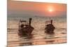 Longtail boats at West Rai Leh Beach, Railay Peninsula, Krabi Province, Thailand-Markus Lange-Mounted Photographic Print