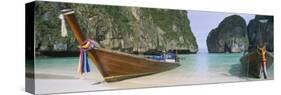 Longtail Boats Moored on the Beach, Mahya Beach, Ko Phi Phi Lee, Phi Phi Islands, Thailand-null-Stretched Canvas