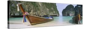 Longtail Boats Moored on the Beach, Mahya Beach, Ko Phi Phi Lee, Phi Phi Islands, Thailand-null-Stretched Canvas