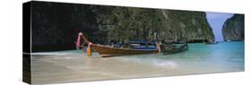 Longtail Boats Moored on the Beach, Ton Sai Beach, Ko Phi Phi Don, Phi Phi Islands, Thailand-null-Stretched Canvas