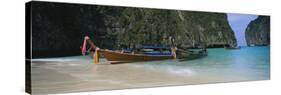 Longtail Boats Moored on the Beach, Ton Sai Beach, Ko Phi Phi Don, Phi Phi Islands, Thailand-null-Stretched Canvas