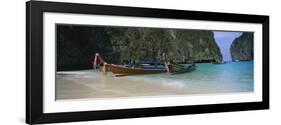 Longtail Boats Moored on the Beach, Ton Sai Beach, Ko Phi Phi Don, Phi Phi Islands, Thailand-null-Framed Photographic Print