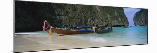 Longtail Boats Moored on the Beach, Ton Sai Beach, Ko Phi Phi Don, Phi Phi Islands, Thailand-null-Mounted Photographic Print
