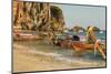 Longtail boats on Phra Nang beach, Railay Peninsula, Krabi Province, Thailand, Southeast Asia, Asia-Markus Lange-Mounted Photographic Print