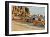 Longtail boats on Phra Nang beach, Railay Peninsula, Krabi Province, Thailand, Southeast Asia, Asia-Markus Lange-Framed Photographic Print