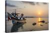 Longtail Boats on the Beach, Sunrise in the Bo Phut Beach, Island Ko Samui, Thailand, Asia-P. Widmann-Stretched Canvas