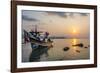 Longtail Boats on the Beach, Sunrise in the Bo Phut Beach, Island Ko Samui, Thailand, Asia-P. Widmann-Framed Photographic Print