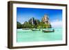 Longtale Boats at the Beautiful Beach, Thailand-saiko3p-Framed Photographic Print