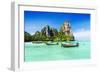 Longtale Boats at the Beautiful Beach, Thailand-saiko3p-Framed Photographic Print