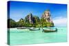 Longtale Boats at the Beautiful Beach, Thailand-saiko3p-Stretched Canvas