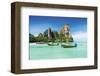 Longtale Boats on Thai Beach-null-Framed Art Print