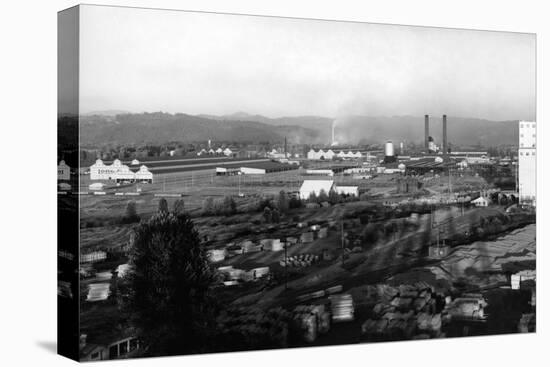 Longview, WA View of Long-Bell Lumber Co. Photograph - Longview, WA-Lantern Press-Stretched Canvas