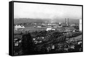 Longview, WA View of Long-Bell Lumber Co. Photograph - Longview, WA-Lantern Press-Framed Stretched Canvas