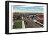 Longview, Washington - Aerial View of Commerce Avenue-Lantern Press-Framed Art Print