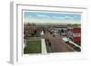 Longview, Washington - Aerial View of Commerce Avenue-Lantern Press-Framed Art Print