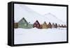 Longyearbyen Houses, Spitsbergen, Svalbard, Arctic Circle, Norway, Scandinavia-Stephen Studd-Framed Stretched Canvas