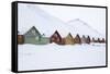 Longyearbyen Houses, Spitsbergen, Svalbard, Arctic Circle, Norway, Scandinavia-Stephen Studd-Framed Stretched Canvas