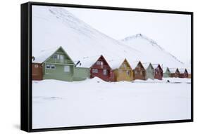 Longyearbyen Houses, Spitsbergen, Svalbard, Arctic Circle, Norway, Scandinavia-Stephen Studd-Framed Stretched Canvas