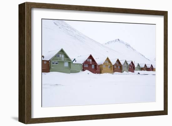 Longyearbyen Houses, Spitsbergen, Svalbard, Arctic Circle, Norway, Scandinavia-Stephen Studd-Framed Photographic Print