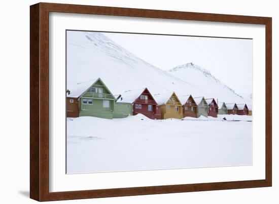 Longyearbyen Houses, Spitsbergen, Svalbard, Arctic Circle, Norway, Scandinavia-Stephen Studd-Framed Photographic Print