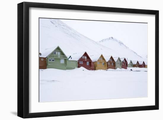 Longyearbyen Houses, Spitsbergen, Svalbard, Arctic Circle, Norway, Scandinavia-Stephen Studd-Framed Photographic Print