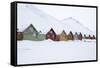 Longyearbyen Houses, Spitsbergen, Svalbard, Arctic Circle, Norway, Scandinavia-Stephen Studd-Framed Stretched Canvas