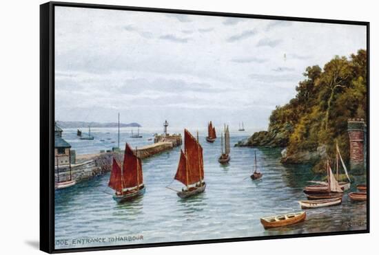 Looe, Entrance to Harbour-Alfred Robert Quinton-Framed Stretched Canvas
