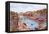 Looe, River and Bridge-Alfred Robert Quinton-Framed Stretched Canvas