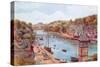 Looe, River and Bridge-Alfred Robert Quinton-Stretched Canvas
