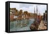 Looe, the Quay-Alfred Robert Quinton-Framed Stretched Canvas