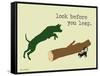 Look Before You Leap-Dog is Good-Framed Stretched Canvas