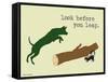 Look Before You Leap-Dog is Good-Framed Stretched Canvas