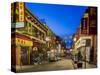 Look Down Grant Street in Chinatown at Dusk in San Francisco, California, Usa-Chuck Haney-Stretched Canvas