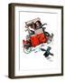 "Look Out Below" or "Downhill Daring", January 9,1926-Norman Rockwell-Framed Giclee Print