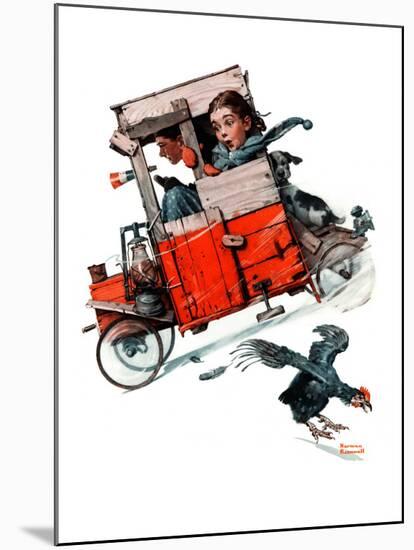 "Look Out Below" or "Downhill Daring", January 9,1926-Norman Rockwell-Mounted Giclee Print