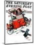 "Look Out Below" or "Downhill Daring" Saturday Evening Post Cover, January 9,1926-Norman Rockwell-Mounted Giclee Print