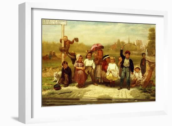 Look Out for the Engine While the Bell Rings, 1863-John George Brown-Framed Giclee Print