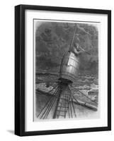 Look-Out Man from the Crow's- Nest During Wordenskjold's Arctic Expedition-?douard Riou-Framed Art Print