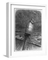 Look-Out Man from the Crow's- Nest During Wordenskjold's Arctic Expedition-?douard Riou-Framed Art Print