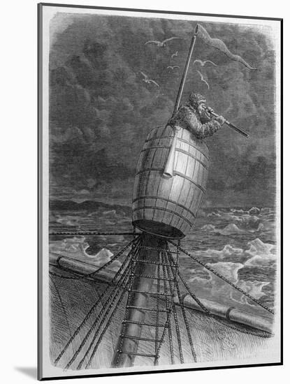 Look-Out Man from the Crow's- Nest During Wordenskjold's Arctic Expedition-?douard Riou-Mounted Art Print