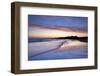 Looking across Embleton Bay at Sunrise Towards the Silhouetted Ruins of Dunstanburgh Castle-Lee Frost-Framed Photographic Print