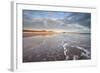 Looking across Embleton Bay Just after Sunrise Towards the Sunlit Sand Dunes-Lee Frost-Framed Photographic Print