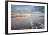 Looking across Embleton Bay Just after Sunrise Towards the Sunlit Sand Dunes-Lee Frost-Framed Photographic Print