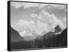 Looking Across Forest To Mountains And Clouds "In Glacier National Park" Montana. 1933-1942-Ansel Adams-Framed Stretched Canvas