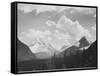 Looking Across Forest To Mountains And Clouds "In Glacier National Park" Montana. 1933-1942-Ansel Adams-Framed Stretched Canvas