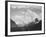 Looking Across Forest To Mountains And Clouds "In Glacier National Park" Montana. 1933-1942-Ansel Adams-Framed Art Print