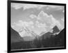 Looking Across Forest To Mountains And Clouds "In Glacier National Park" Montana. 1933-1942-Ansel Adams-Framed Art Print