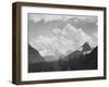 Looking Across Forest To Mountains And Clouds "In Glacier National Park" Montana. 1933-1942-Ansel Adams-Framed Art Print